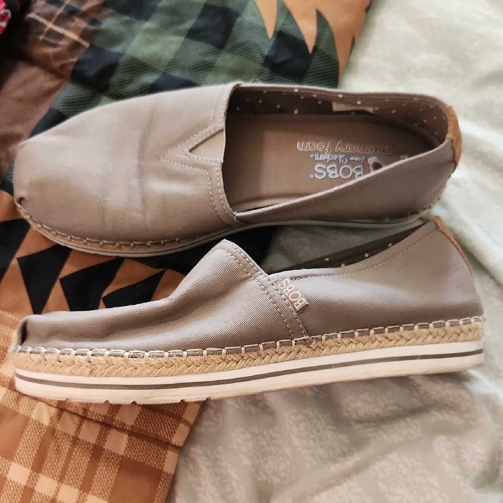 BOBS from Skechers Brown and White Dotted Flats